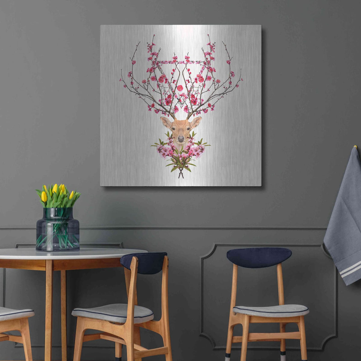 'Spring Deer' by Robert Farkas – Metal Wall Art, 36x36 room view
