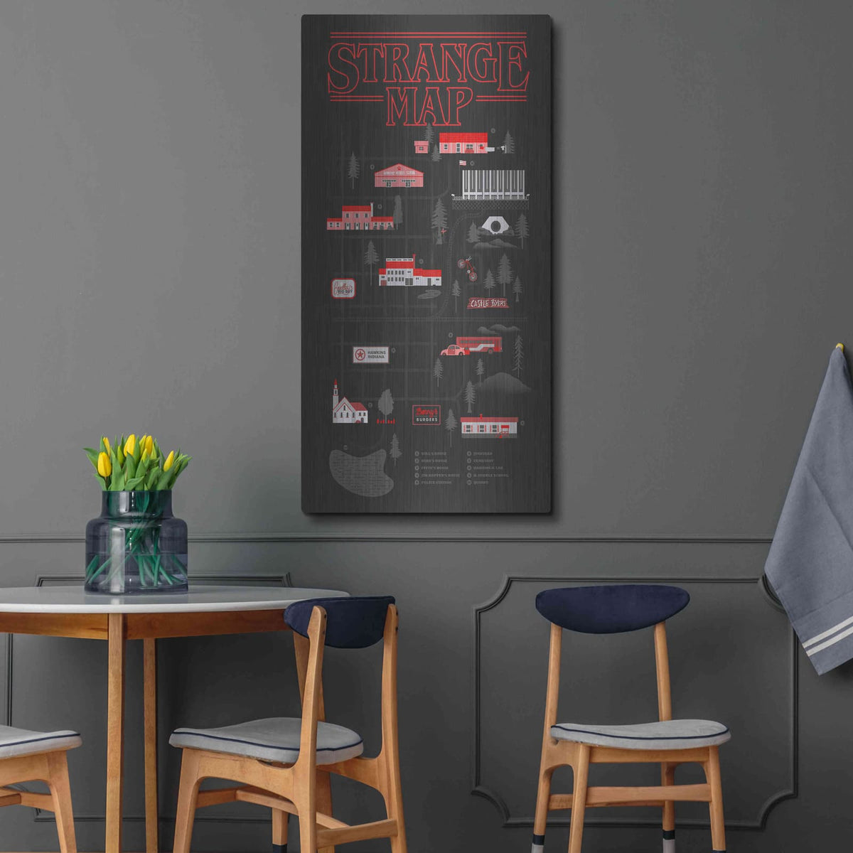 'Strange Map' by Robert Farkas – Metal Wall Art, 24x48 room view