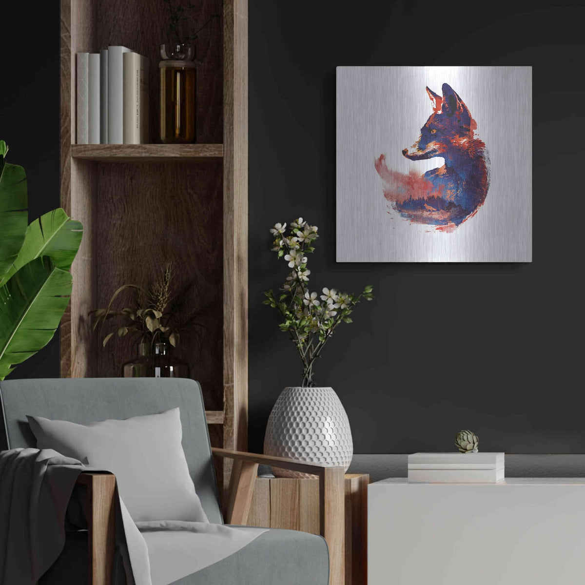 'The Future is Bright' by Robert Farkas – Metal Wall Art, 24x24 room view