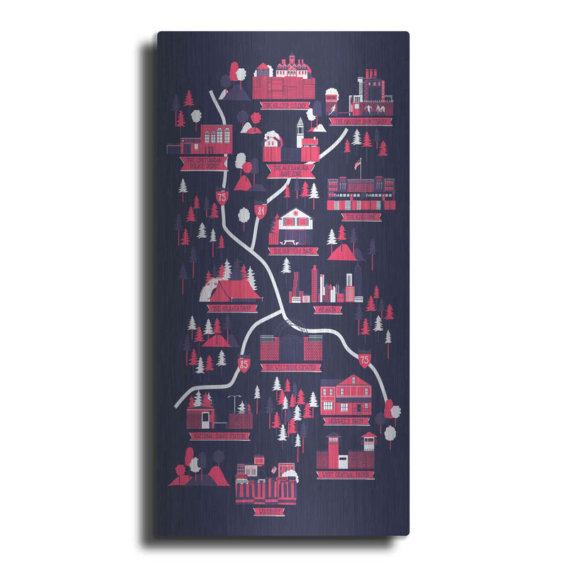 'The Walking Dead Map' by Robert Farkas – Metal Wall Art