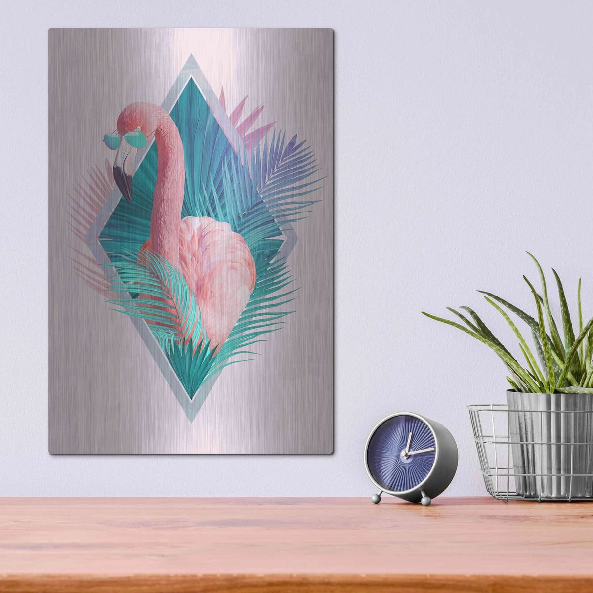 'Tropical Leaves' by Robert Farkas – Metal Wall Art, 12x16 room view