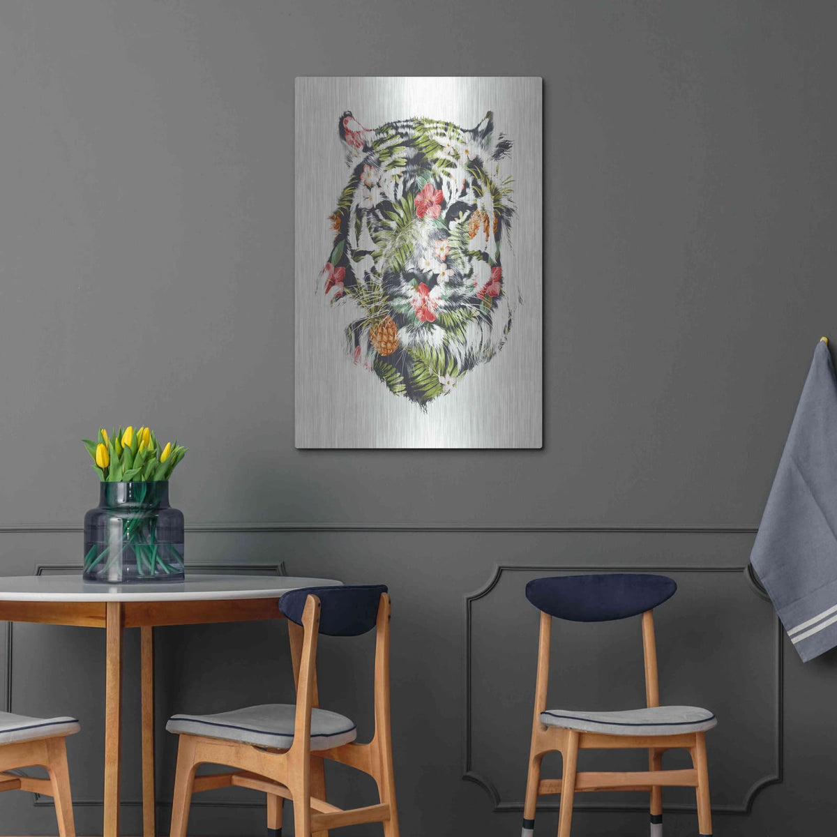 'Tropical Tiger' by Robert Farkas – Metal Wall Art, 24x36 room view