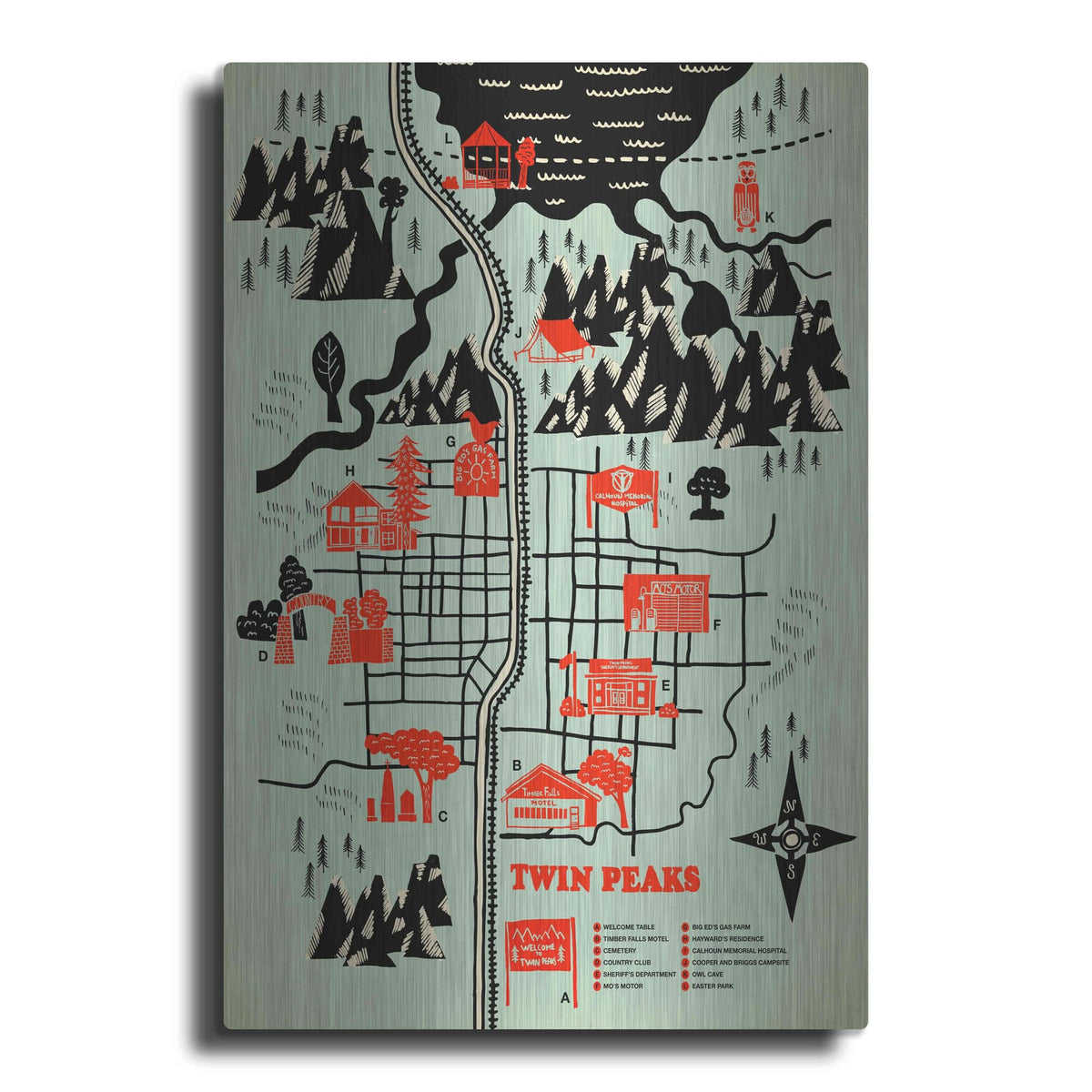 'Welcome to Twinpeaks' by Robert Farkas – Metal Wall Art