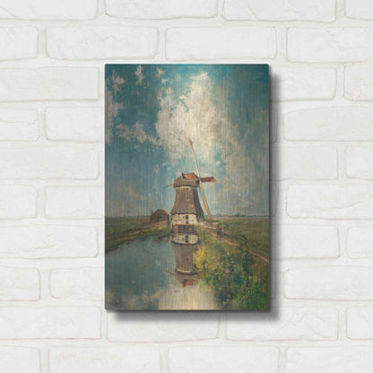 Luxe Metal Art 'A Windmill on a Polder Waterway  c. 1889' by Gabriel, Metal Wall Art,12x16