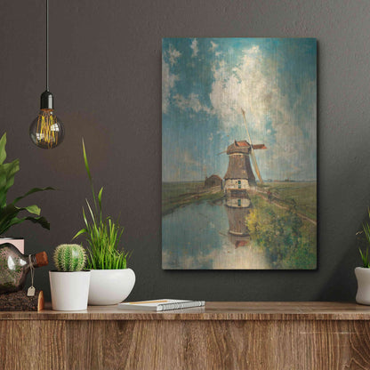 Luxe Metal Art 'A Windmill on a Polder Waterway  c. 1889' by Gabriel, Metal Wall Art,12x16