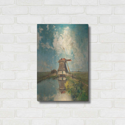 Luxe Metal Art 'A Windmill on a Polder Waterway  c. 1889' by Gabriel, Metal Wall Art,16x24