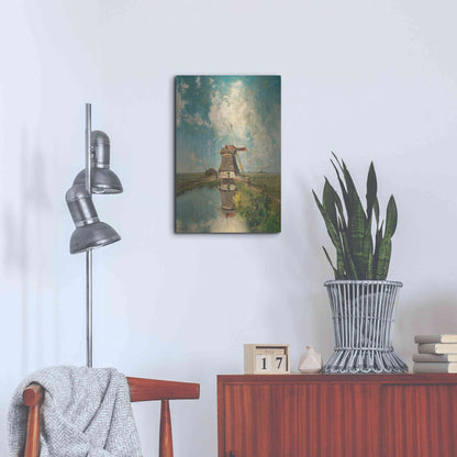 Luxe Metal Art 'A Windmill on a Polder Waterway  c. 1889' by Gabriel, Metal Wall Art,16x24