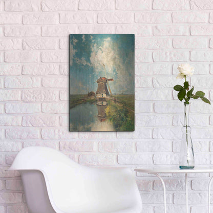 Luxe Metal Art 'A Windmill on a Polder Waterway  c. 1889' by Gabriel, Metal Wall Art,16x24