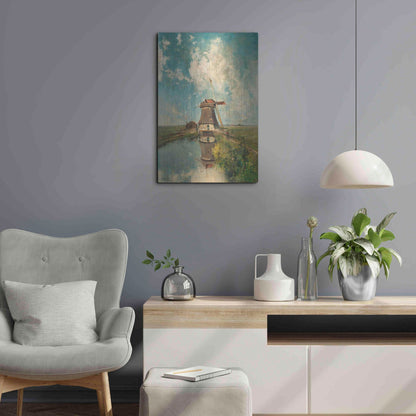 Luxe Metal Art 'A Windmill on a Polder Waterway  c. 1889' by Gabriel, Metal Wall Art,16x24