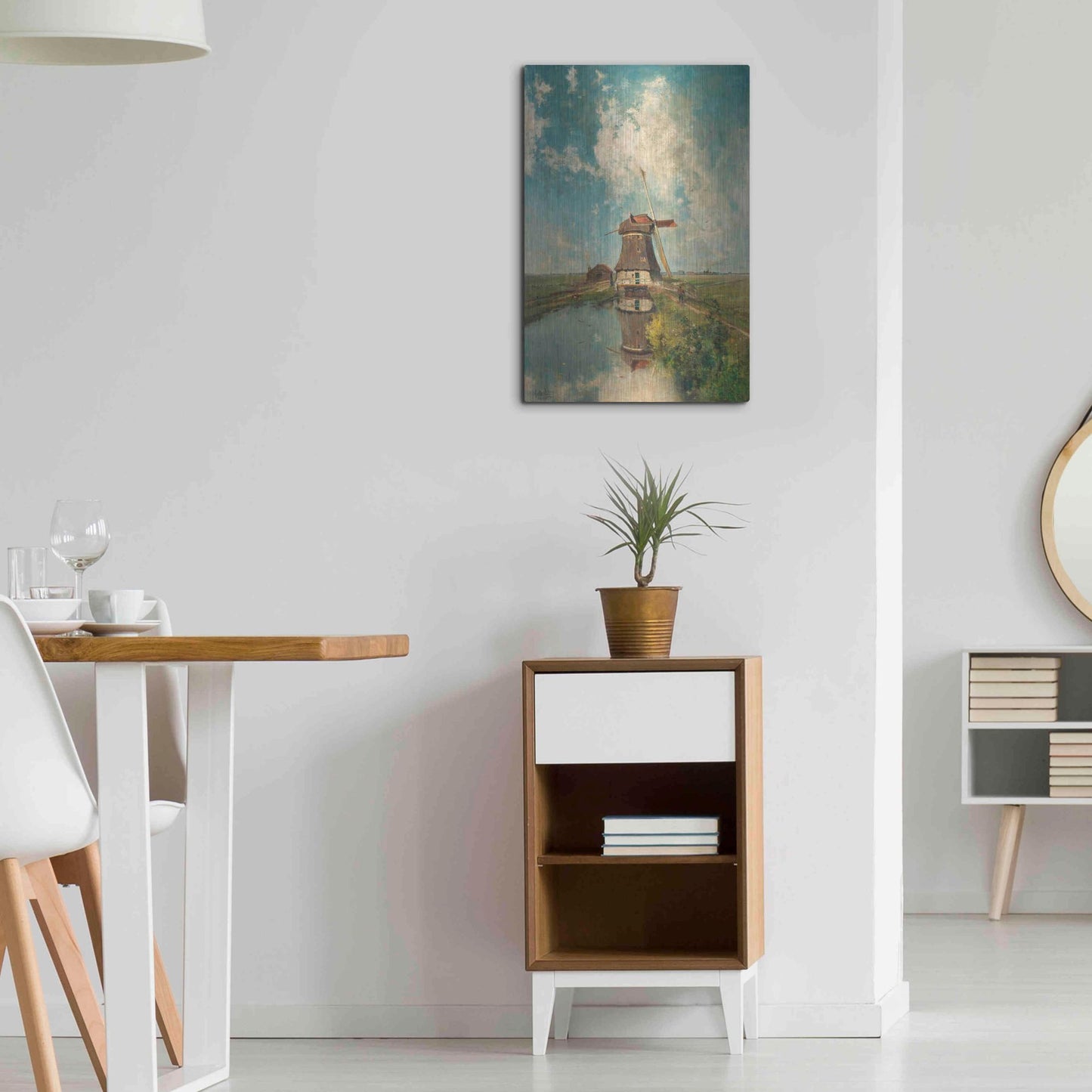 Luxe Metal Art 'A Windmill on a Polder Waterway  c. 1889' by Gabriel, Metal Wall Art,16x24