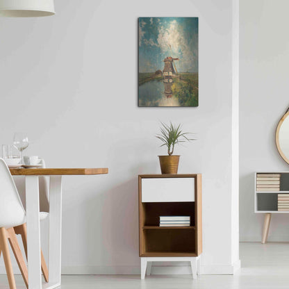 Luxe Metal Art 'A Windmill on a Polder Waterway  c. 1889' by Gabriel, Metal Wall Art,16x24