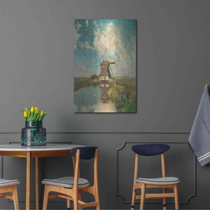 Luxe Metal Art 'A Windmill on a Polder Waterway  c. 1889' by Gabriel, Metal Wall Art,24x36