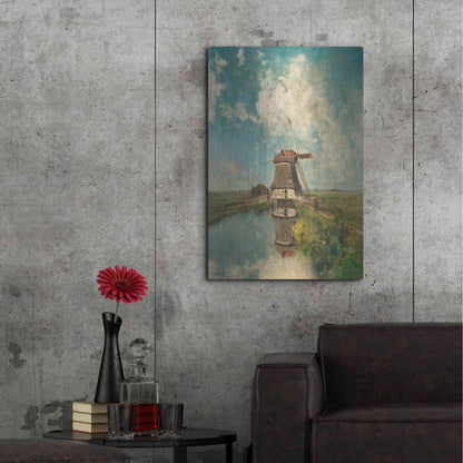 Luxe Metal Art 'A Windmill on a Polder Waterway  c. 1889' by Gabriel, Metal Wall Art,24x36