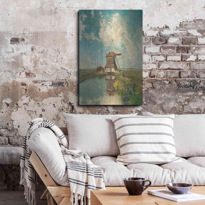 Luxe Metal Art 'A Windmill on a Polder Waterway  c. 1889' by Gabriel, Metal Wall Art,24x36