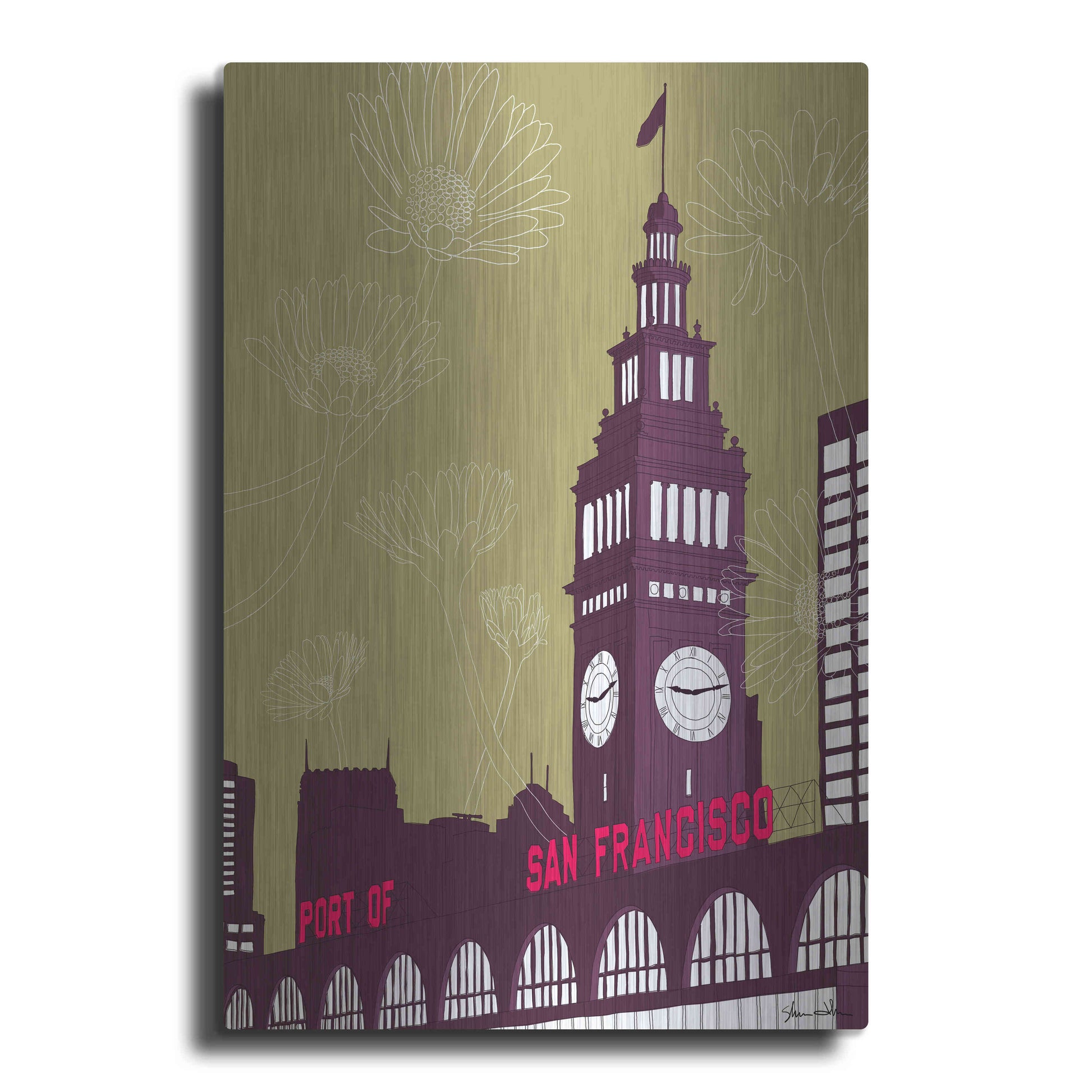 Luxe Metal Art 'Ferry Building - San Francisco' by Shane Donahue, Metal Wall Art