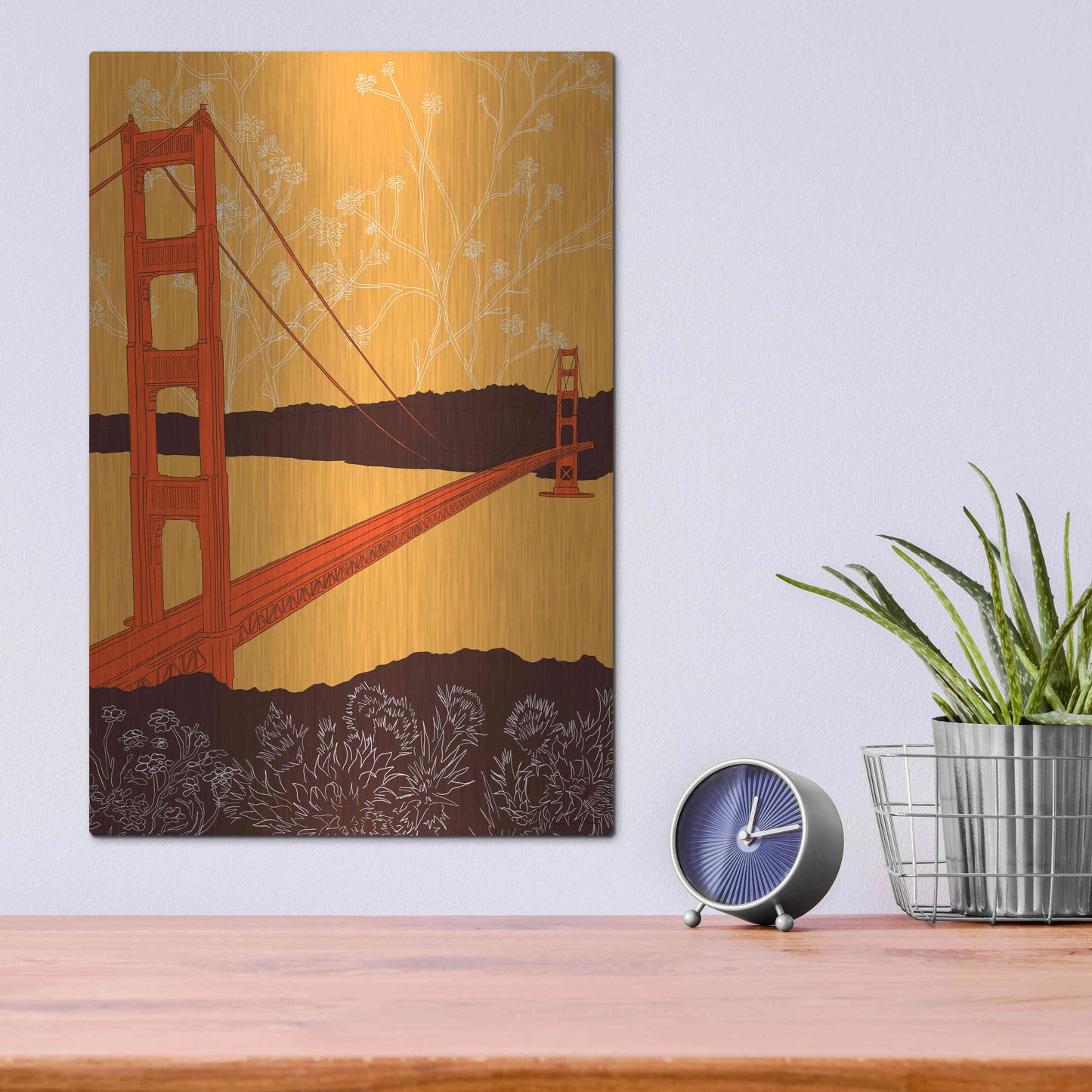 Luxe Metal Art 'Golden Gate Bridge - Headlands' by Shane Donahue, Metal Wall Art,12x16