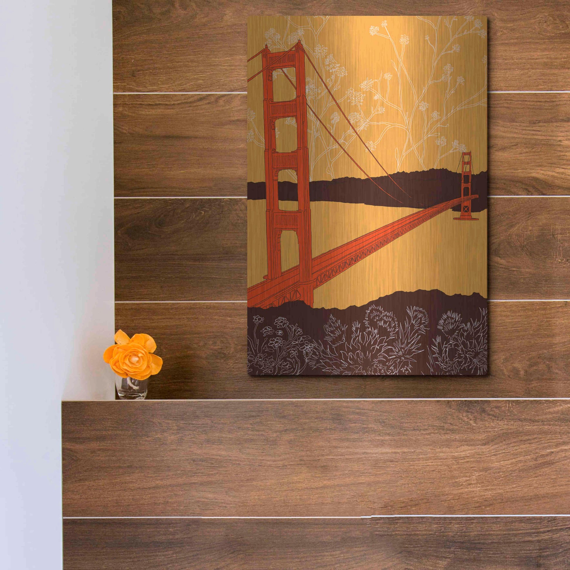 Luxe Metal Art 'Golden Gate Bridge - Headlands' by Shane Donahue, Metal Wall Art,12x16