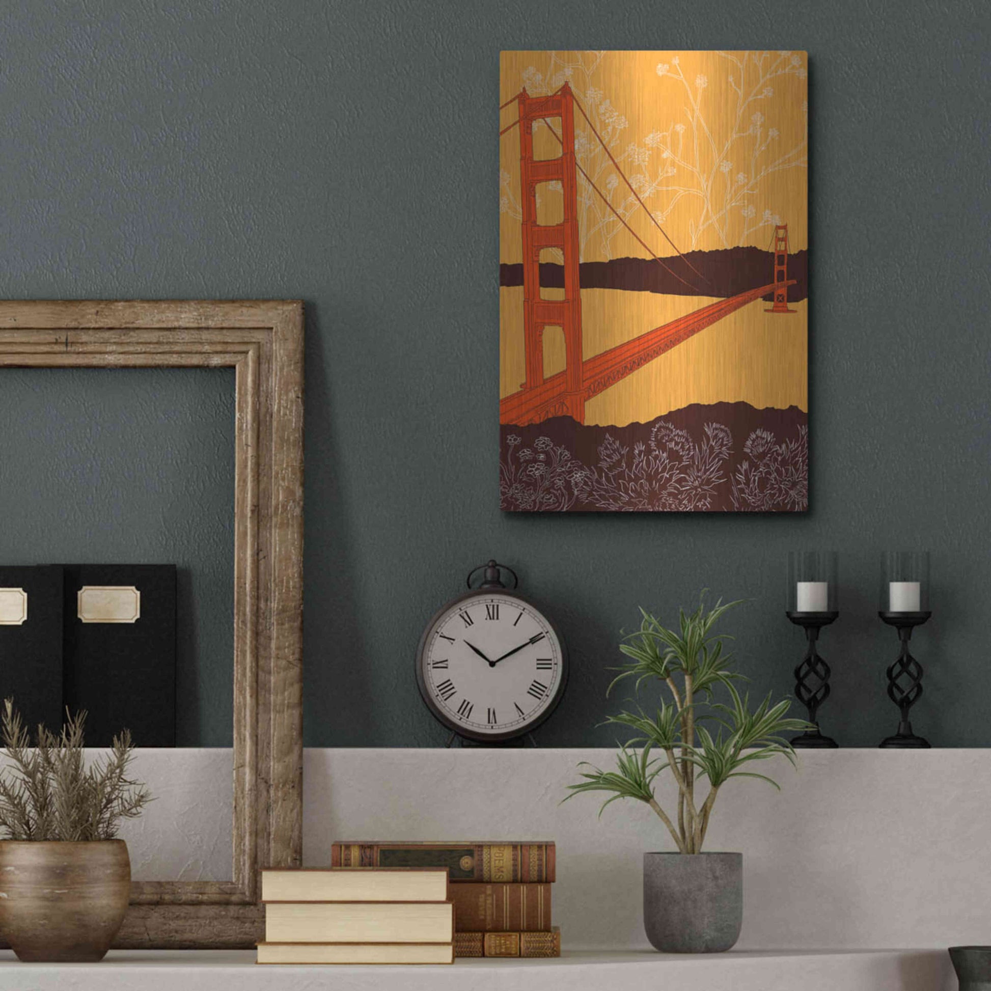 Luxe Metal Art 'Golden Gate Bridge - Headlands' by Shane Donahue, Metal Wall Art,12x16