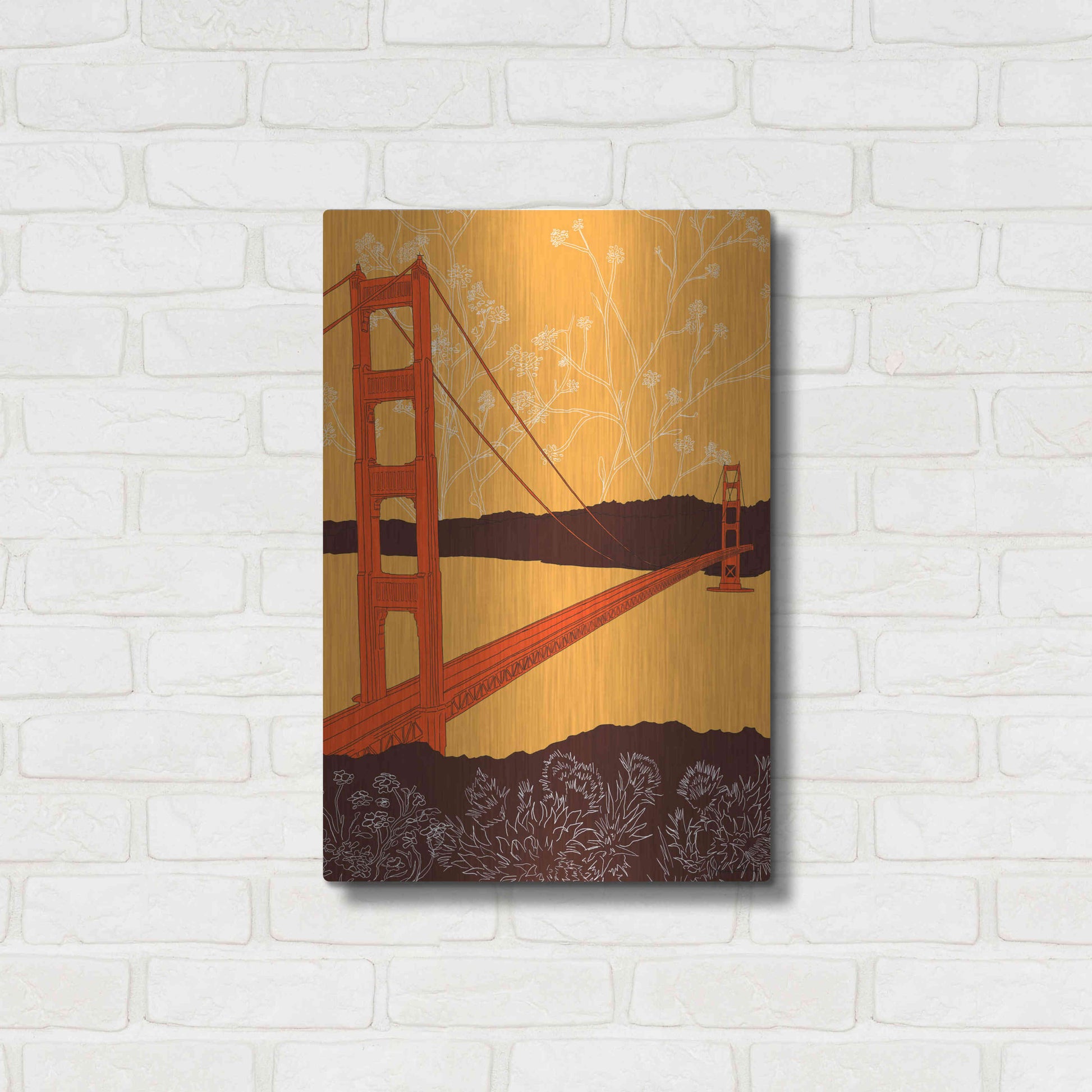 Luxe Metal Art 'Golden Gate Bridge - Headlands' by Shane Donahue, Metal Wall Art,16x24