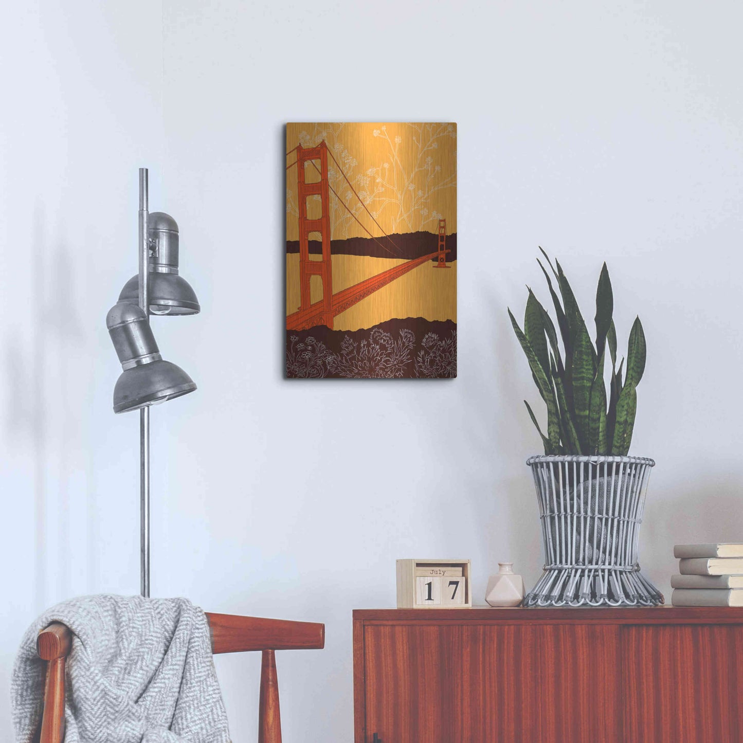 Luxe Metal Art 'Golden Gate Bridge - Headlands' by Shane Donahue, Metal Wall Art,16x24