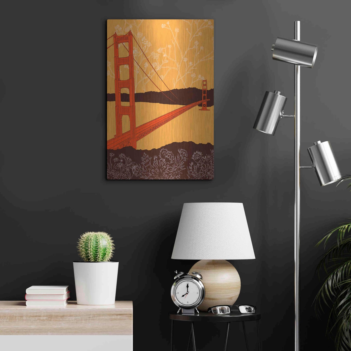 Luxe Metal Art 'Golden Gate Bridge - Headlands' by Shane Donahue, Metal Wall Art,16x24