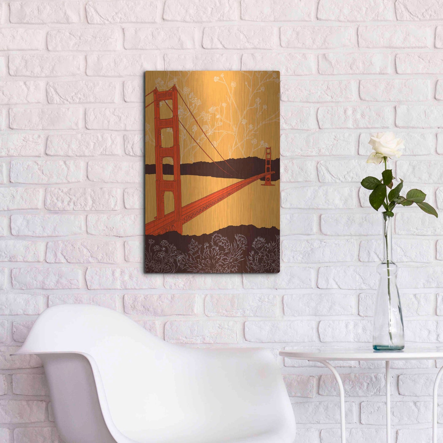 Luxe Metal Art 'Golden Gate Bridge - Headlands' by Shane Donahue, Metal Wall Art,16x24