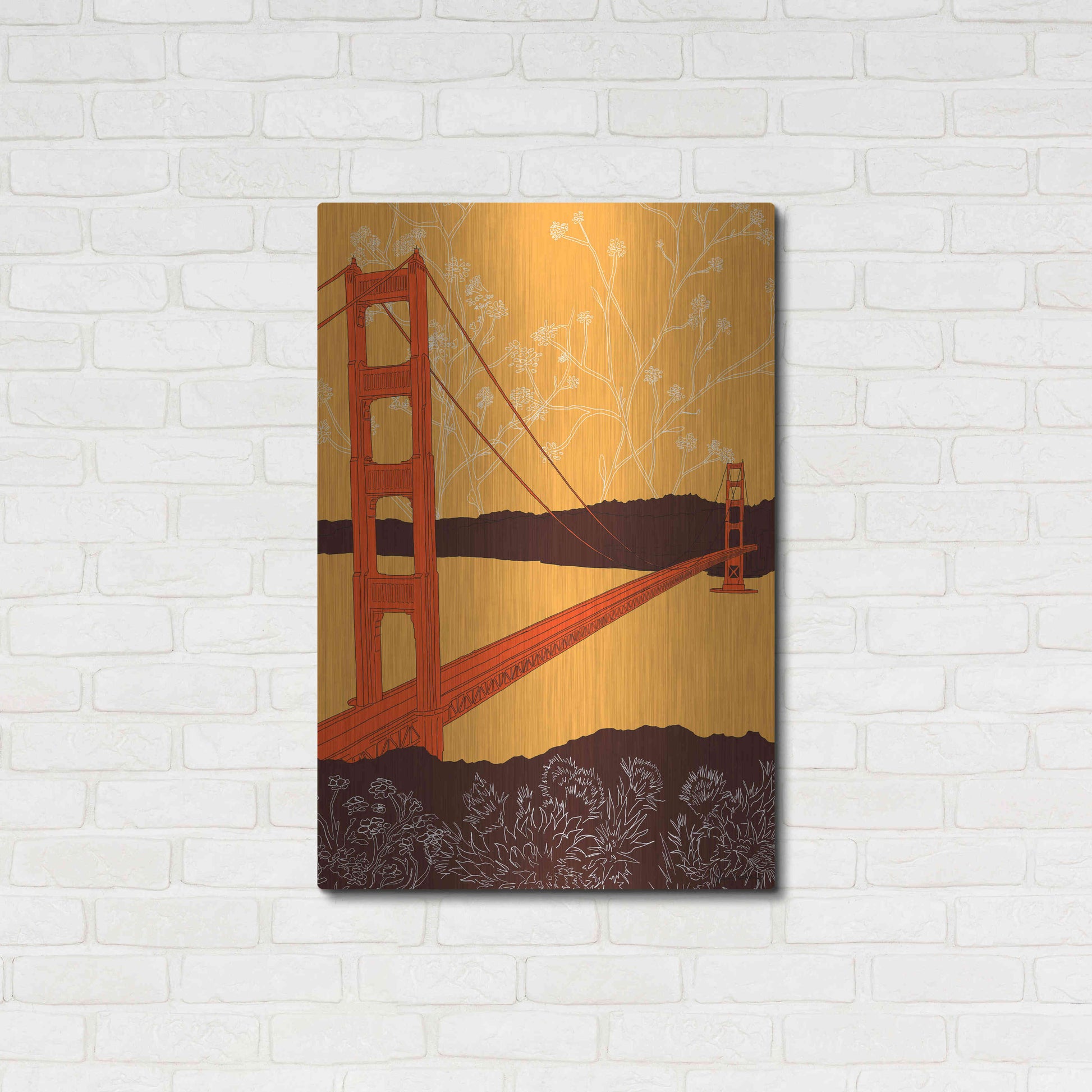 Luxe Metal Art 'Golden Gate Bridge - Headlands' by Shane Donahue, Metal Wall Art,24x36