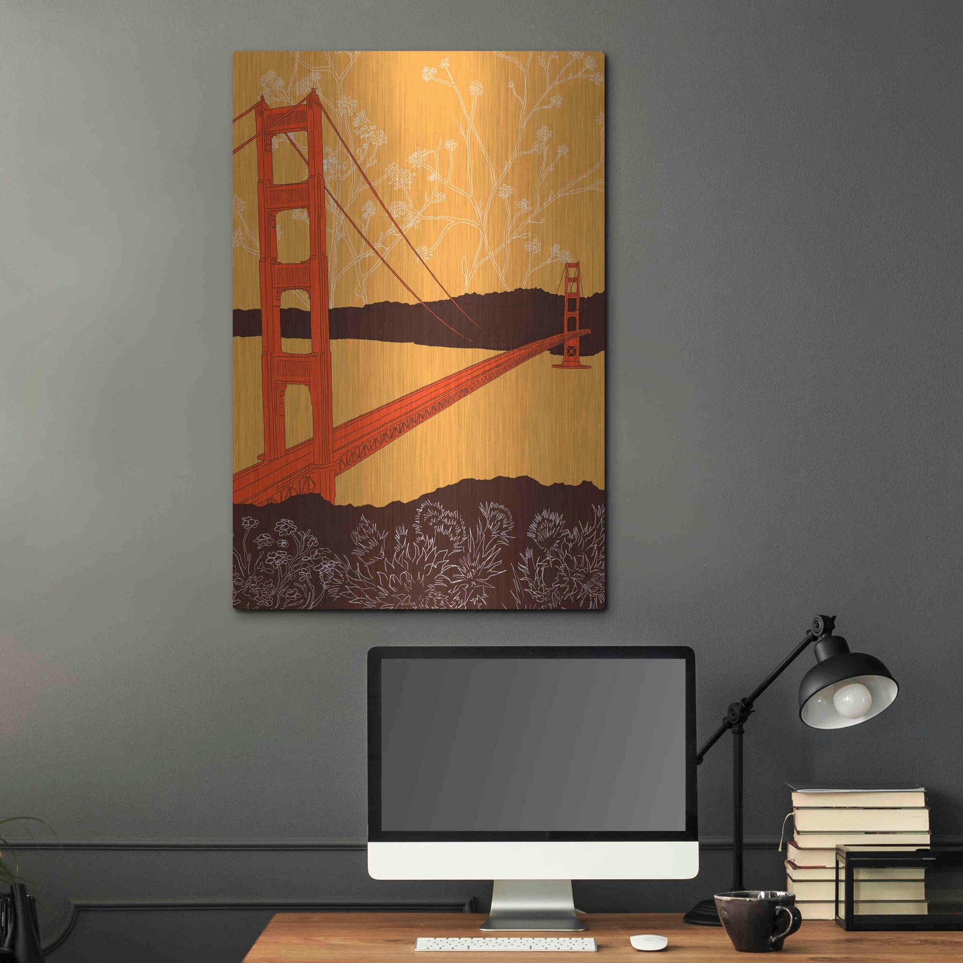 Luxe Metal Art 'Golden Gate Bridge - Headlands' by Shane Donahue, Metal Wall Art,24x36