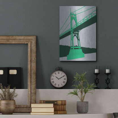 Luxe Metal Art 'St. Johns Bridge - Portland' by Shane Donahue, Metal Wall Art,12x16