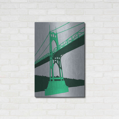 Luxe Metal Art 'St. Johns Bridge - Portland' by Shane Donahue, Metal Wall Art,24x36