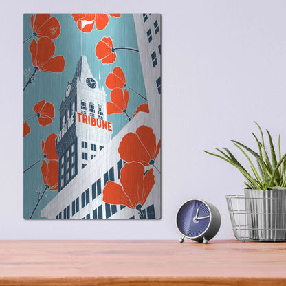 Luxe Metal Art 'Tribune Tower - Oakland' by Shane Donahue, Metal Wall Art,12x16
