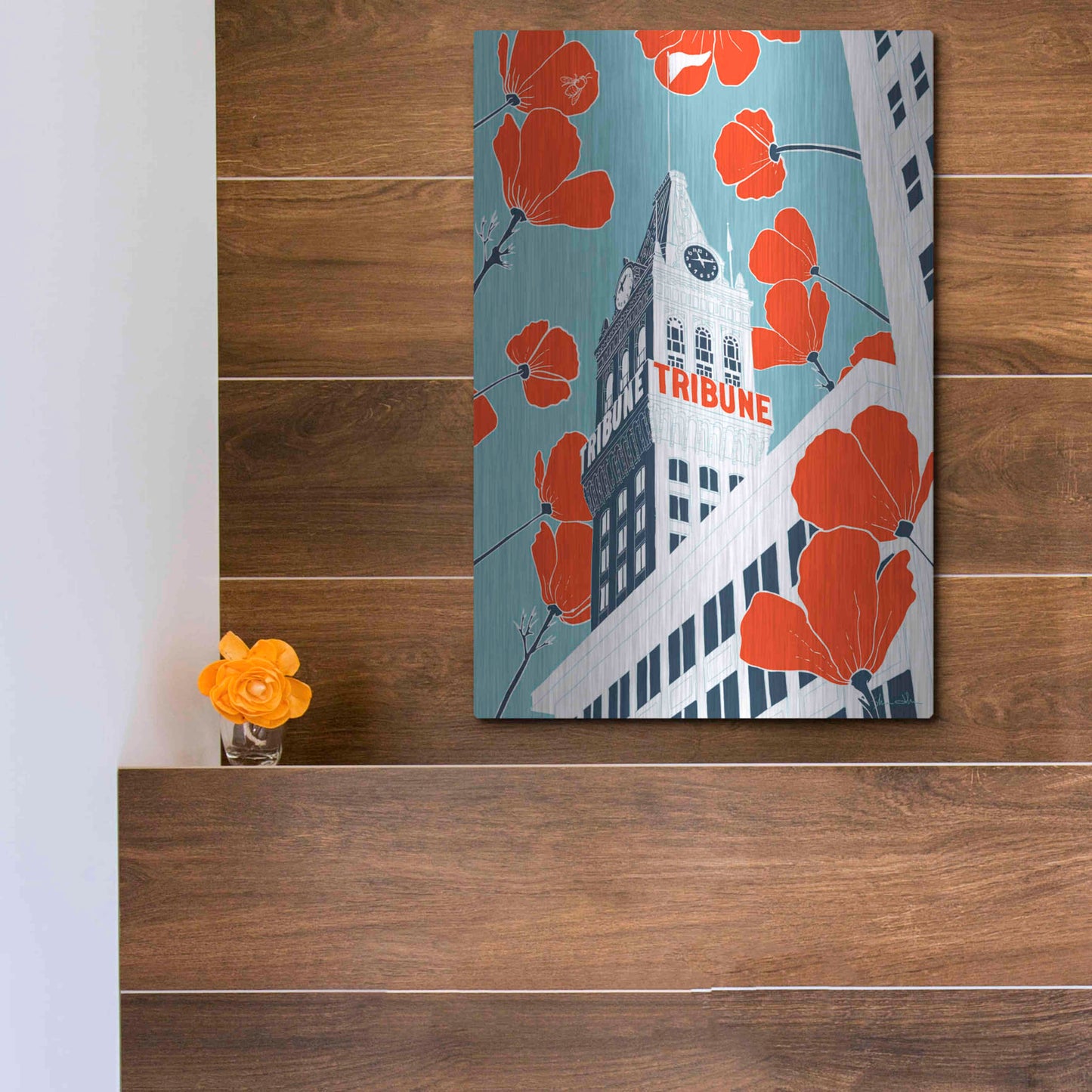 Luxe Metal Art 'Tribune Tower - Oakland' by Shane Donahue, Metal Wall Art,12x16