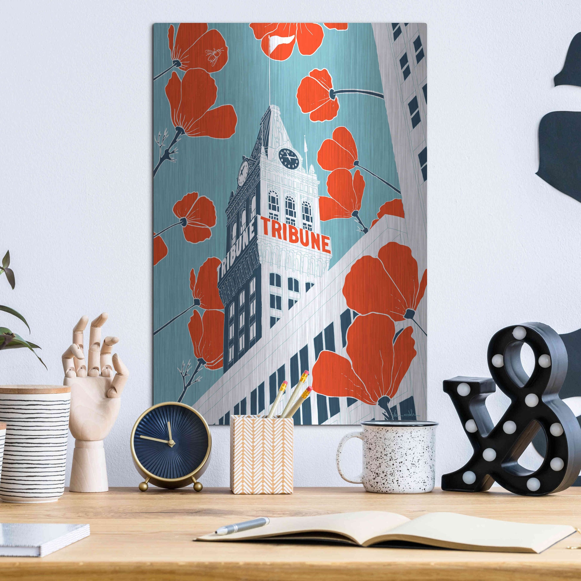 Luxe Metal Art 'Tribune Tower - Oakland' by Shane Donahue, Metal Wall Art,12x16