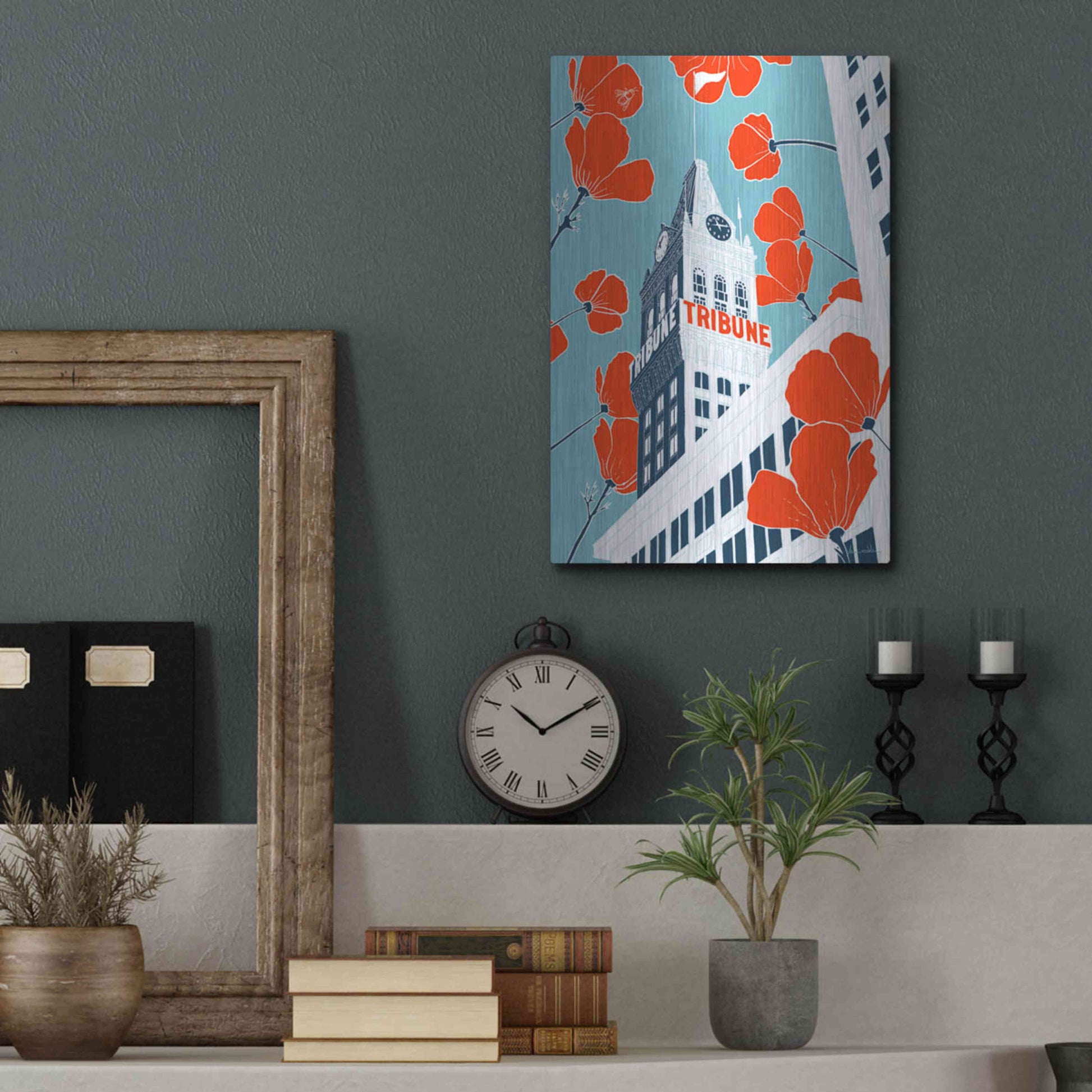 Luxe Metal Art 'Tribune Tower - Oakland' by Shane Donahue, Metal Wall Art,12x16