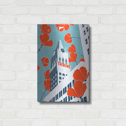 Luxe Metal Art 'Tribune Tower - Oakland' by Shane Donahue, Metal Wall Art,16x24