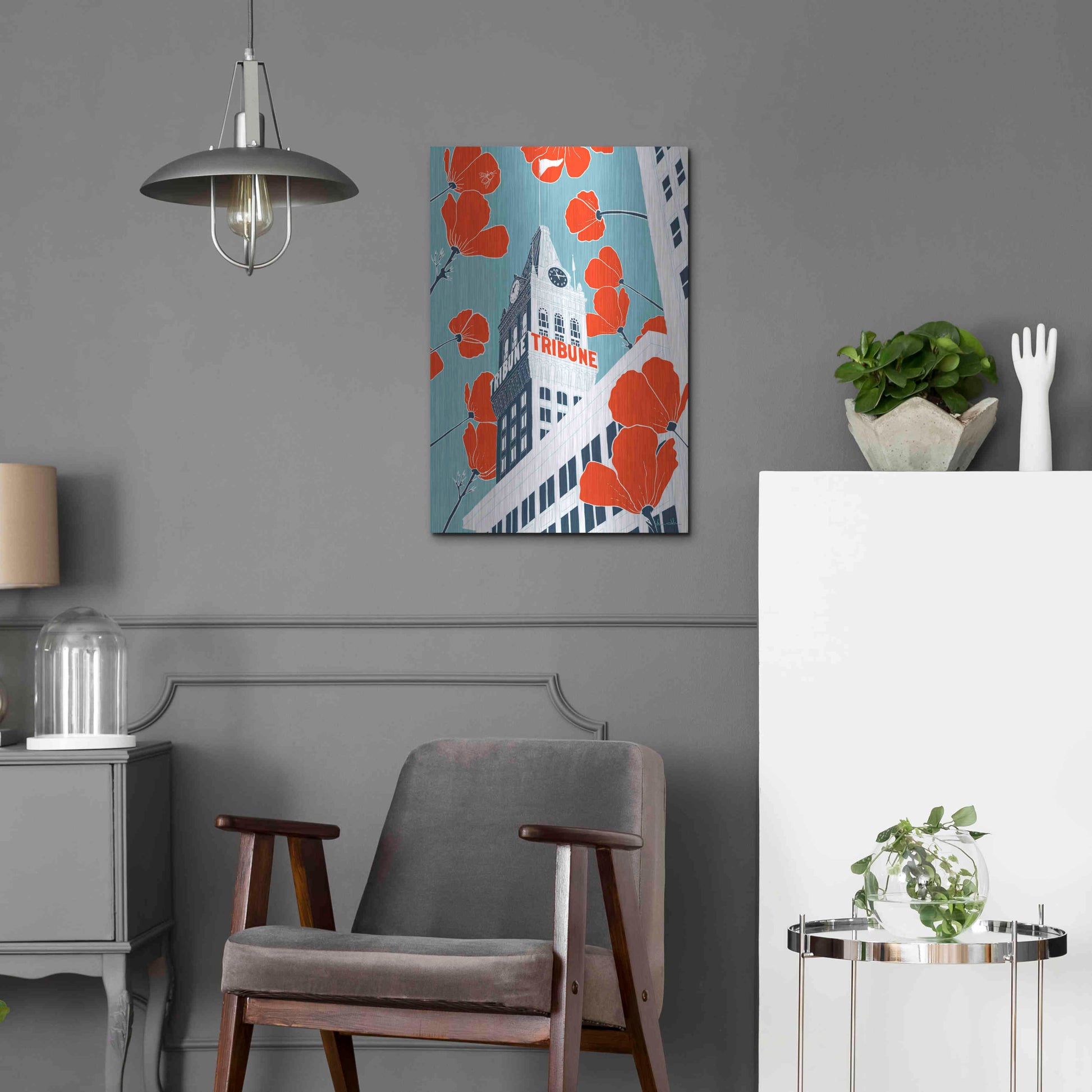 Luxe Metal Art 'Tribune Tower - Oakland' by Shane Donahue, Metal Wall Art,16x24