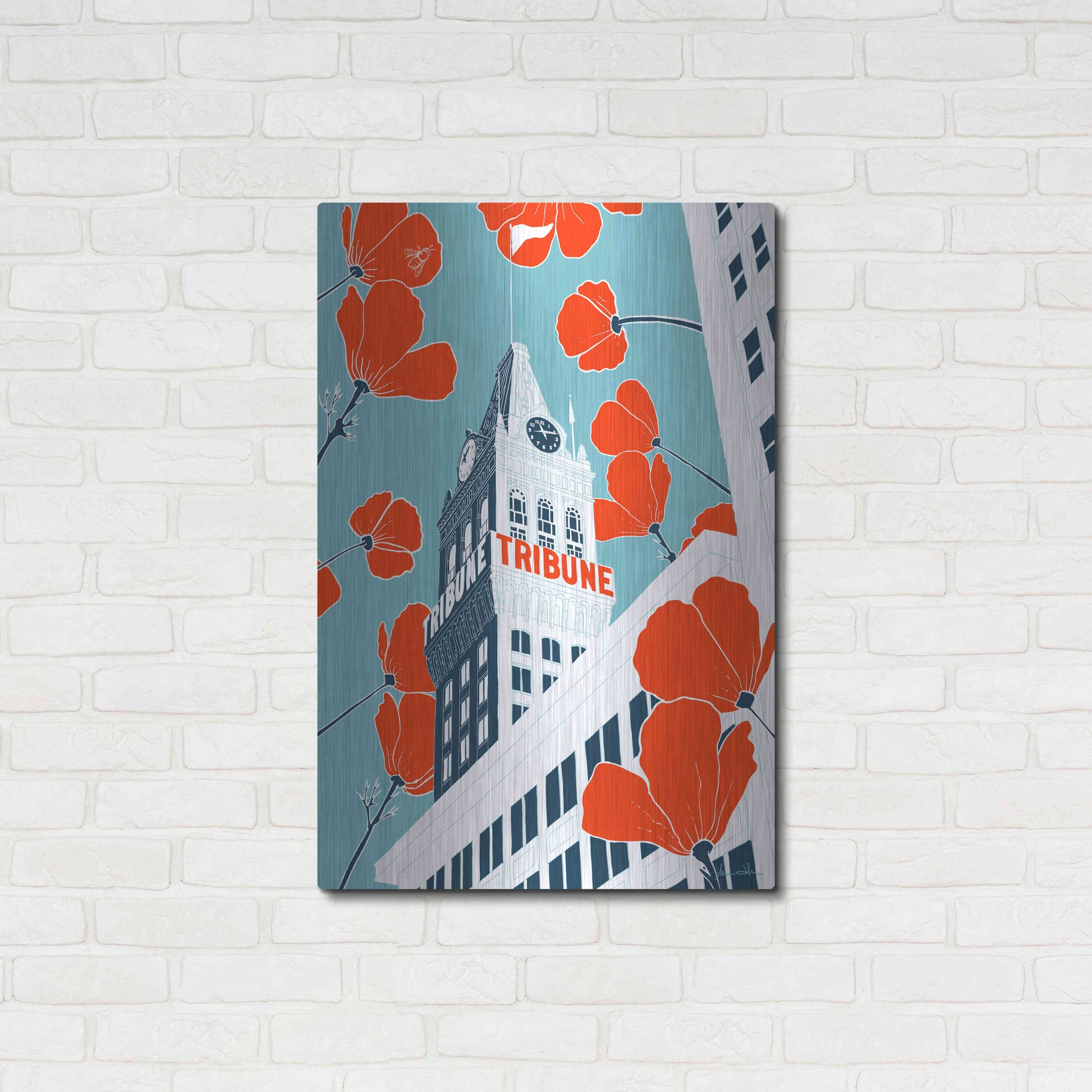 Luxe Metal Art 'Tribune Tower - Oakland' by Shane Donahue, Metal Wall Art,24x36