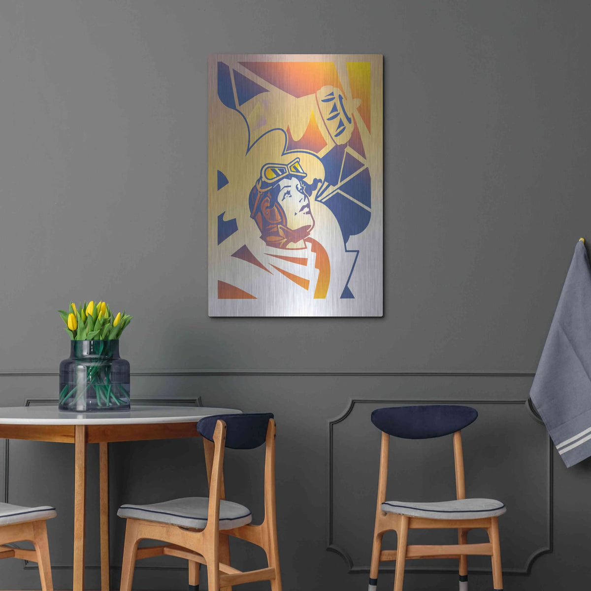 'Amelia Erhart' by David Chestnutt – Metal Wall Art, 24x36 room view