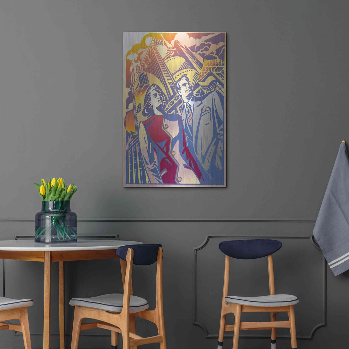 'Architectural Business Couple' by David Chestnutt – Metal Wall Art, 24x36 room view