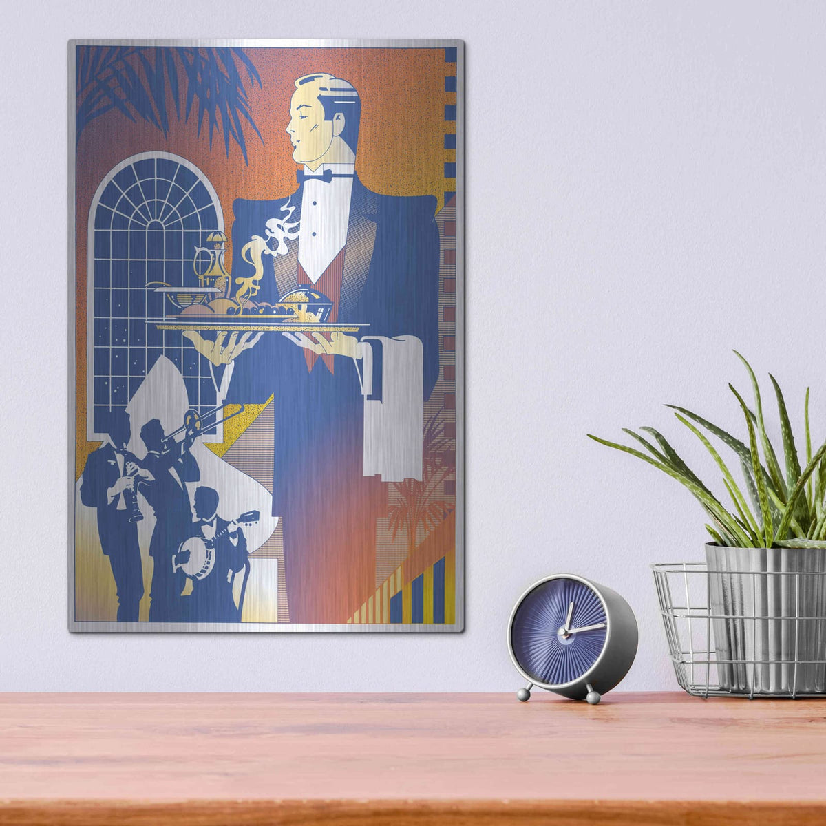 'Band And Waiter' by David Chestnutt – Metal Wall Art, 12x16 room view