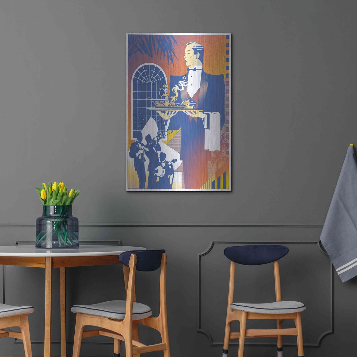 'Band And Waiter' by David Chestnutt – Metal Wall Art, 24x36 room view
