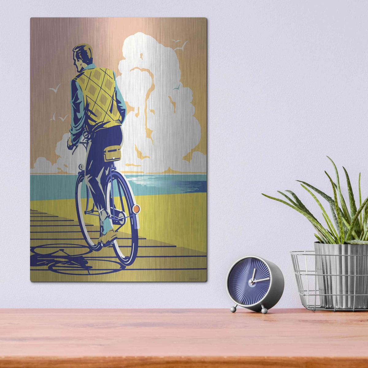 'Beach Bike' by David Chestnutt – Metal Wall Art, 12x16 room view
