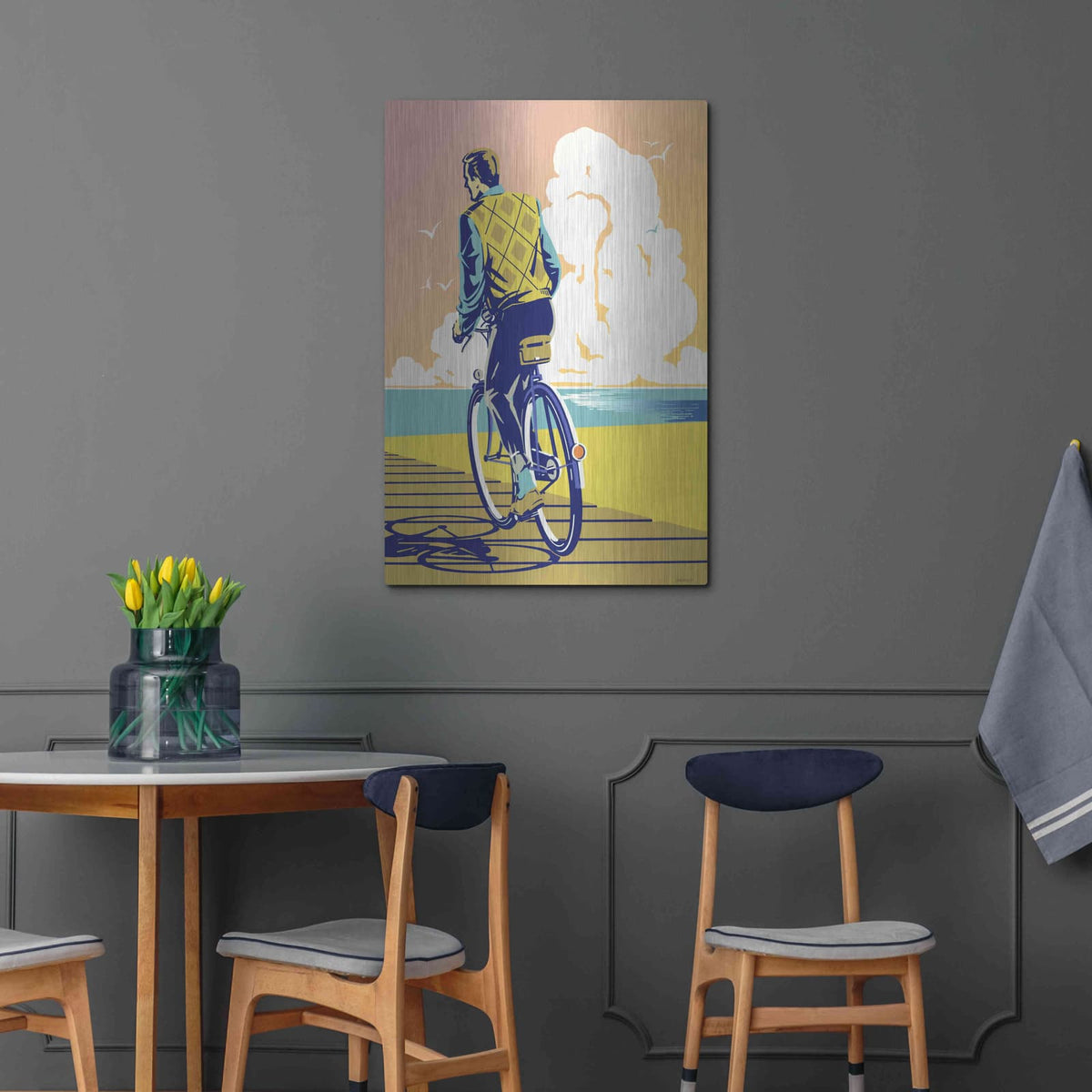 'Beach Bike' by David Chestnutt – Metal Wall Art, 24x36 room view