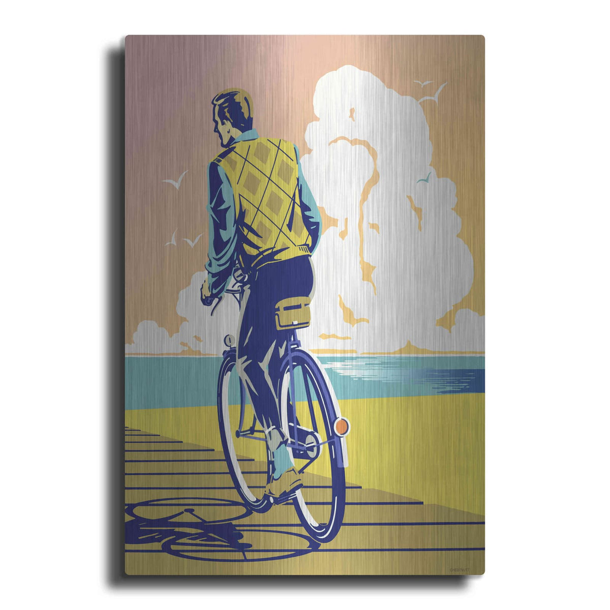 'Beach Bike' by David Chestnutt – Metal Wall Art