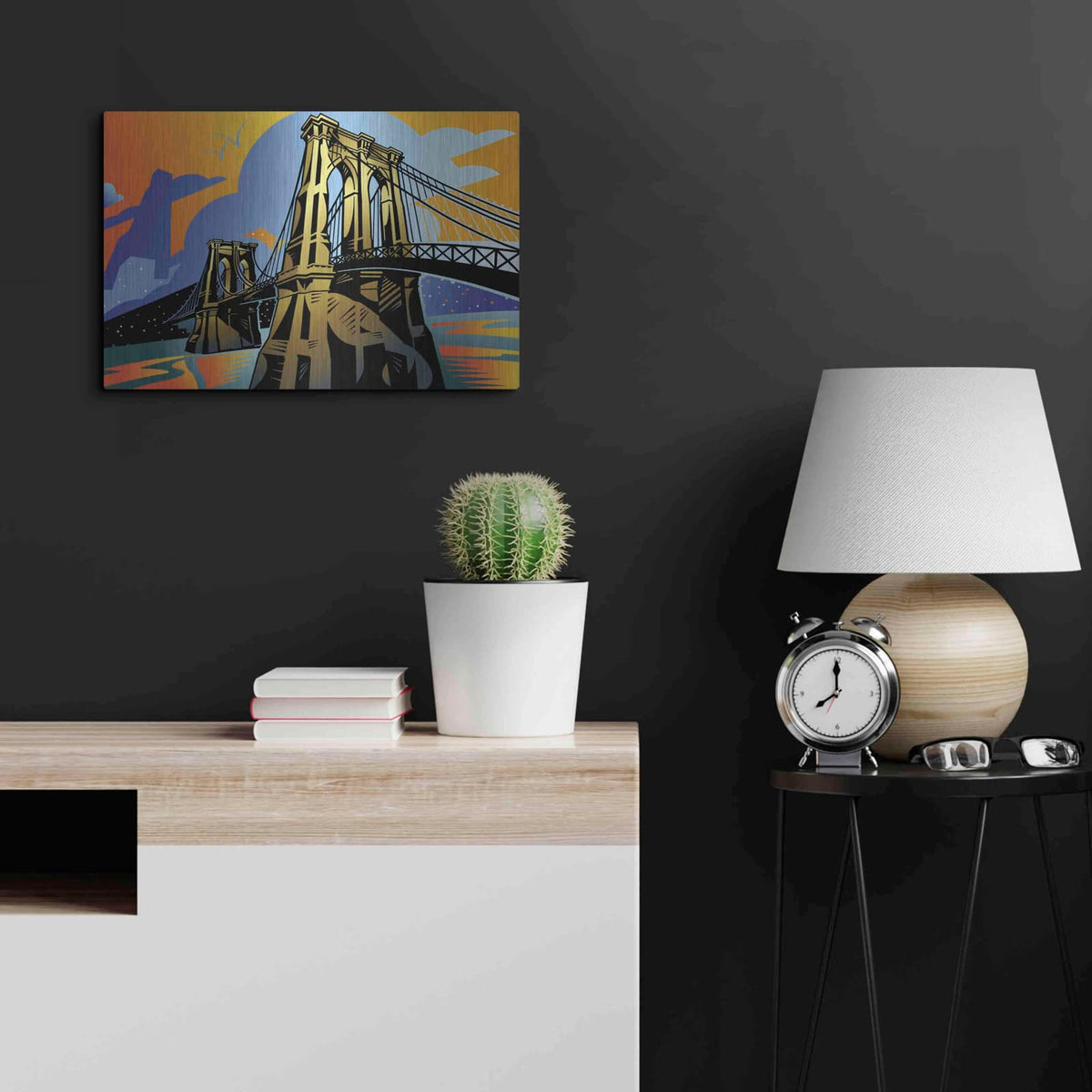'Brooklyn Bridge' by David Chestnutt – Metal Wall Art, 24x16 room view