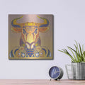 'Bull' by David Chestnutt – Metal Wall Art, 12x12 room view