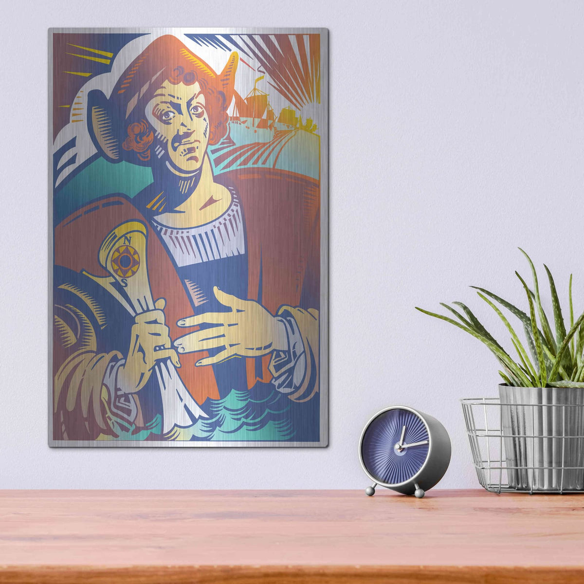 'Christopher Columbus' by David Chestnutt – Metal Wall Art, 12x16 room view