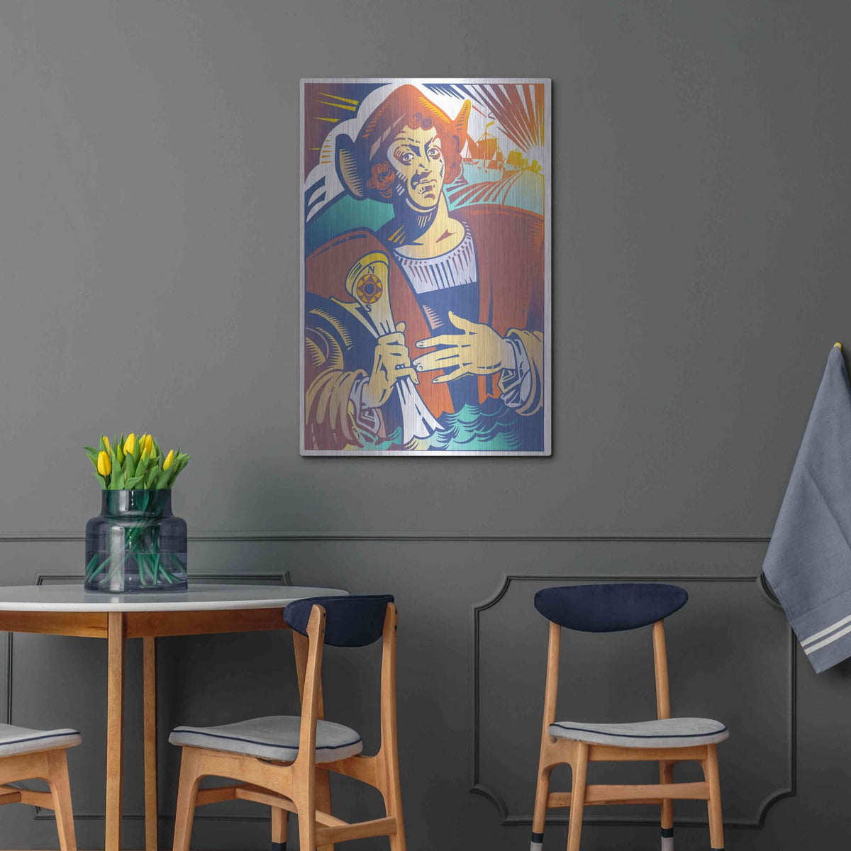 'Christopher Columbus' by David Chestnutt – Metal Wall Art, 24x36 room view