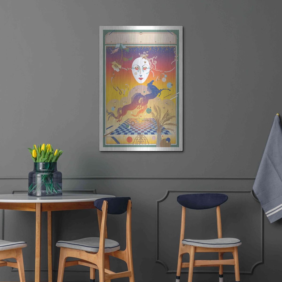 'Fantasy Mask' by David Chestnutt – Metal Wall Art, 24x36 room view