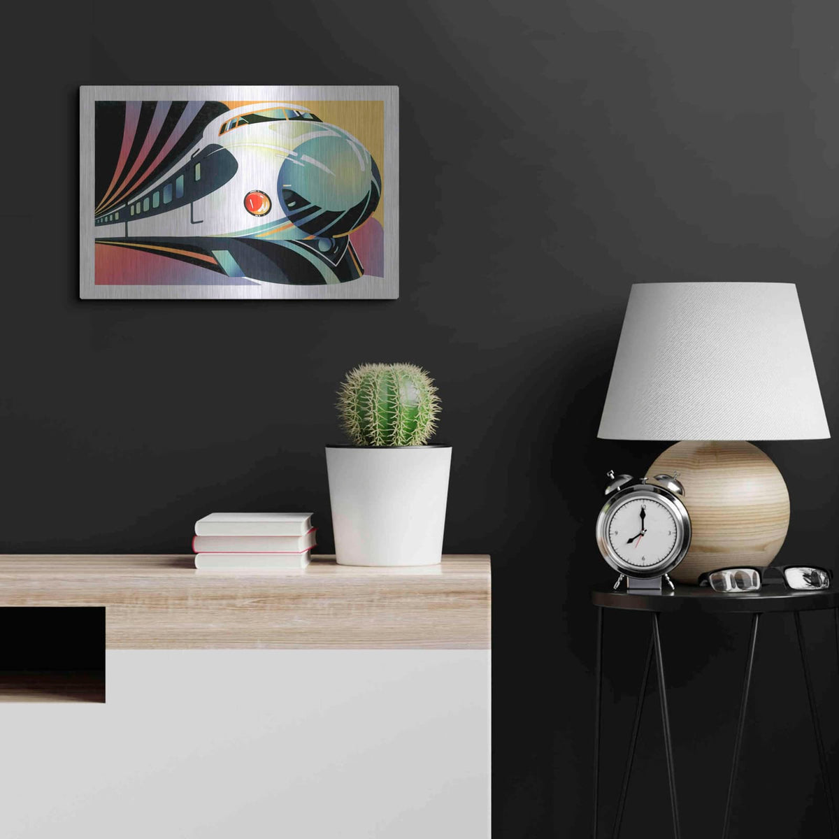'Japanese High Speed Train' by David Chestnutt – Metal Wall Art, 24x16 room view